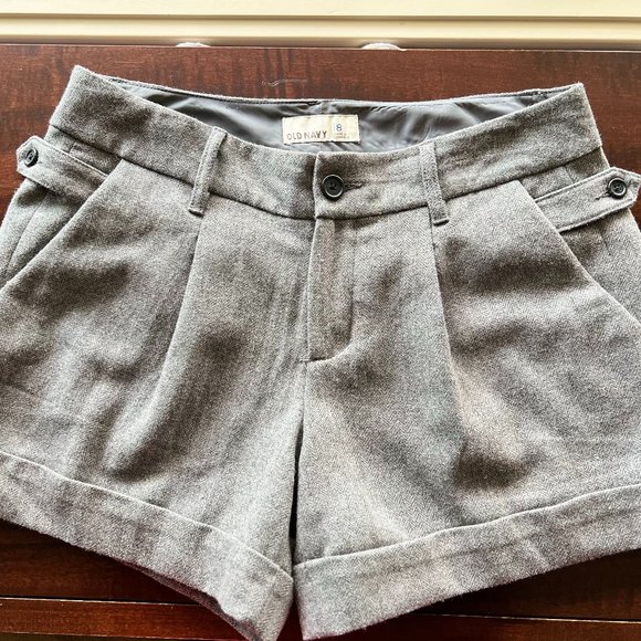 🌸4/$30🌸  NWOT Old Navy Lined Herringbone Wool Trouser Shorts - Picture 3 of 16